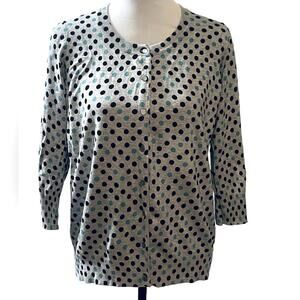 Chic Three- Quarter Polka Dot Cardigan